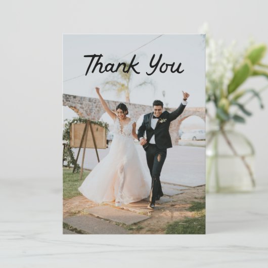 Hand getrokken beste dag ooit bruiloft bedankkaart (Staand voorkant)