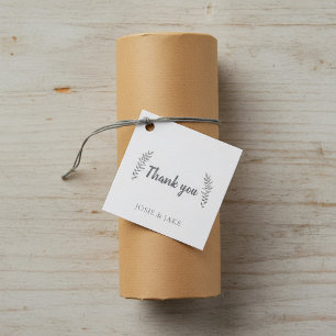 Hand getrokken bladeren bruiloft dank u bedankjes labels