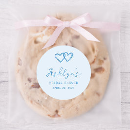 Hand getrokken Blauw Hart Vrijgezellenfeest Sticke Ronde Sticker