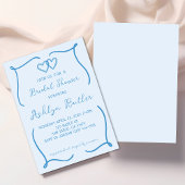 Hand getrokken blauw Lijst bruids doucheuitnodigin Kaart