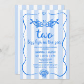 Hand getrokken blauw minder vis koppels Vrijgezell Kaart (Voorkant / Achterkant)