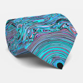 Hand getrokken blauw wervelpatroon stropdas (Opgerold)