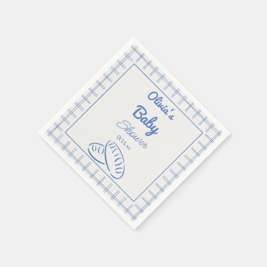 Hand getrokken blauwe broodje in de oven Baby Boy Servet (Hoek)