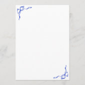 Hand getrokken blauwe bruiloft reisschema Welkom Programma (Achterkant)