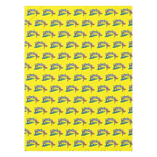 Hand getrokken blauwe krab met hamer Mallet Crab B Tafelkleed (Voorkant)