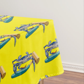 Hand getrokken blauwe krab met hamer Mallet Crab B Tafelkleed