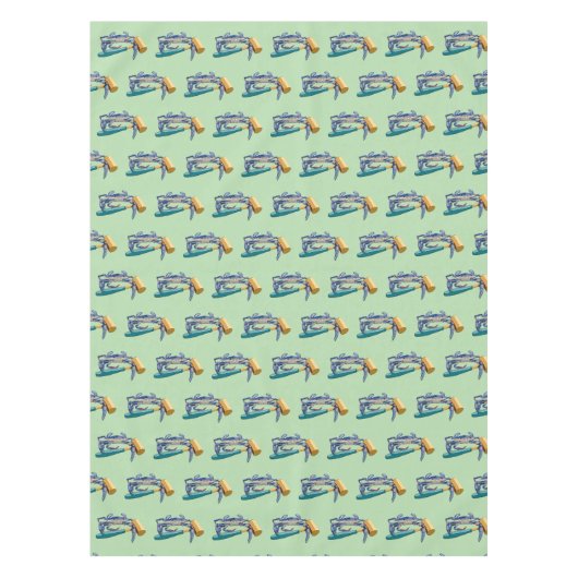 Hand getrokken blauwe krab met hamer Mallet Crab B Tafelkleed (Voorkant)