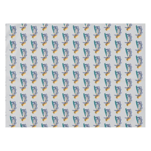 Hand getrokken blauwe krab met hamer Mallet Crab B Tafelkleed (Voorkant (Horizontaal))