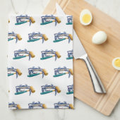 Hand getrokken blauwe krab met hamer Mallet Crab B Theedoek (Quarter Fold)