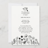 Hand getrokken bloemen Afstuderen Aankondiging (Voorkant)