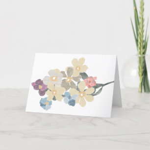 Hand getrokken Bloemen Blank Wenskaart Bedankkaart