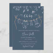 Hand getrokken Bloemen Kleding Kleding Kleren Baby Kaart (Voorkant / Achterkant)