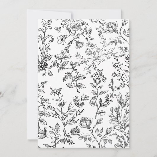 Hand getrokken Bloemen Modern Script Vrijgezellenf Kaart (Achterkant)