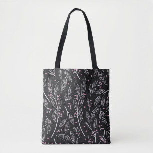 Hand getrokken bloemen: naadloos ontwerp draagtas
