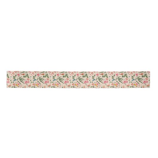 Hand getrokken Bloemen Vogels Bijen Botanische Pat Lint (Voorkant)