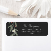 Hand getrokken Bloemen Zwart Retour Adres Labels (Insitu)