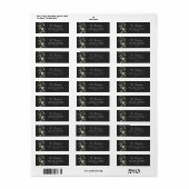 Hand getrokken Bloemen Zwart Retour Adres Labels (Full Sheet)