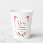 Hand getrokken bloemenBaby in bloesem Baby shower Papieren Bekers (Achterkant)