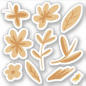 Hand getrokken bloemenherfstvibes sticker (Voorkant)