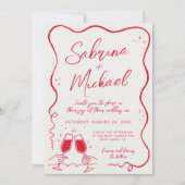 Hand getrokken bochtige grillige bruiloft kaart (Voorkant)