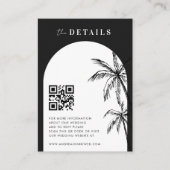 Hand Getrokken Boho Palm Trees QR Code Details Huw Informatiekaartje (Voorkant)