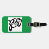 Hand getrokken BONOBOS - Chimpansee- Groen Bagagelabel (Voorkant horizontaal)