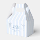 Hand getrokken boog blauw bruiloft monogram bedankdoosjes (Voorkant Zijde)