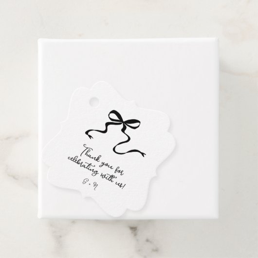 Hand getrokken boog bruiloft gunst Labels (In situ)