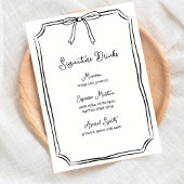 Hand getrokken boog Coquette Chic Signature Drinke Menu