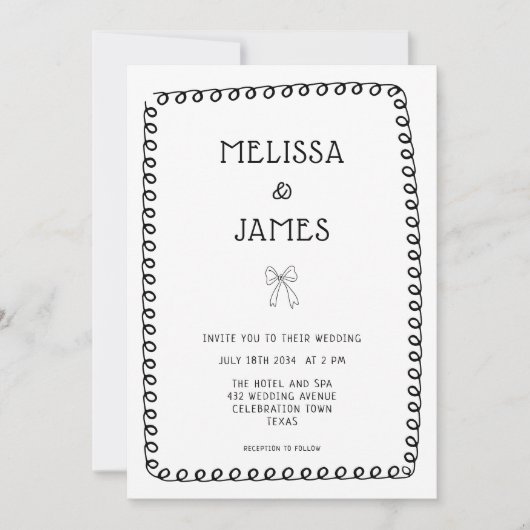 Hand getrokken boog Doodle grillige bruiloft Kaart (Voorkant)