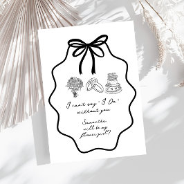 Hand getrokken boog Floral Bloemenmeisje Voorstel Kaart