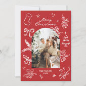 Hand getrokken boog foto kerst Kaart (Voorkant)