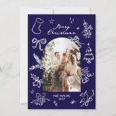 Hand getrokken boog foto kerst Kaart (Voorkant)