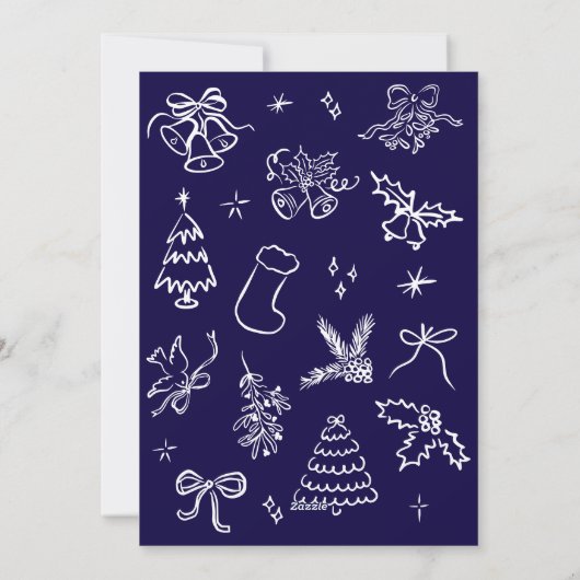 Hand getrokken boog foto kerst Kaart (Achterkant)