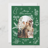 Hand getrokken boog foto kerst Kaart (Voorkant)