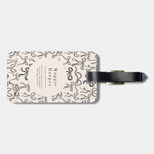 Hand getrokken boog gepersonaliseerd Bagagelabel (Achterkant horizontaal)