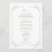 Hand getrokken boog groen bruiloft menu (Voorkant)