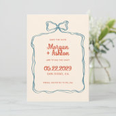 Hand getrokken boog Lijst bruiloft Save The Date (Staand voorkant)