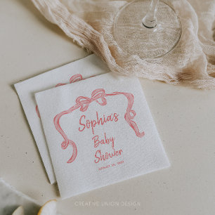 Hand getrokken boog meisje Baby shower servetten
