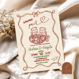 Hand getrokken boog Perfect paar paar Vrijgezellen Kaart