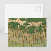 Hand getrokken Bos Feestdagenkaart (Voorkant / Achterkant)
