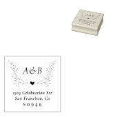 Hand-getrokken botanische bruiloft retouradres 	rubberstempel (Gestempeld)