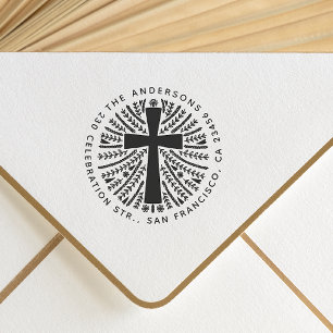 Hand getrokken Botanische Kruis Familie Terugkeera Rubberstempel