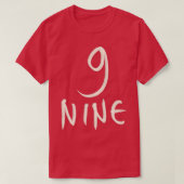 Hand getrokken brief nummer 9 negen t-shirt (Design voorkant)