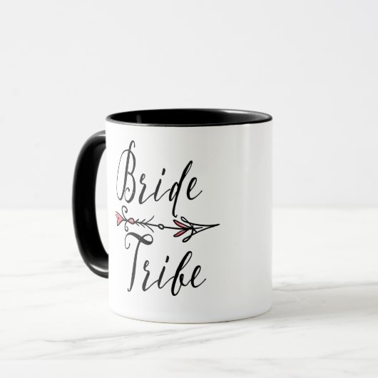Hand getrokken "Bruid Tribe" met Pijl met Roze | Mok (Voorkant links)