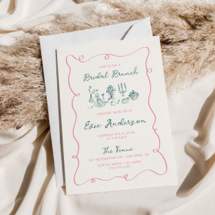 Hand getrokken bruids brunch kaart