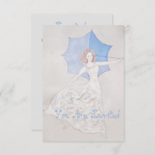 Hand getrokken bruids douche uitnodiging (Voorkant / Achterkant)