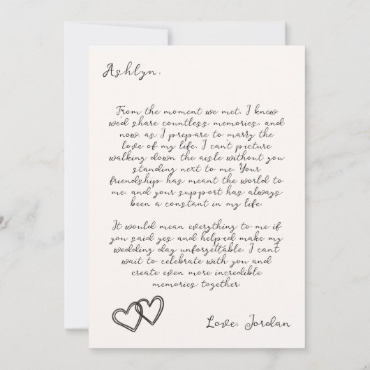 Hand getrokken bruidsmeisjes voorstel Kaart voor b (Achterkant)