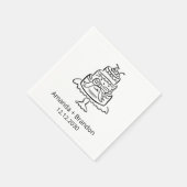 Hand getrokken bruidstaart servet (Hoek)