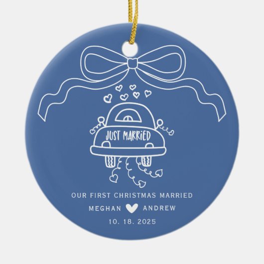 Hand getrokken bruiloft keramisch ornament (Voorkant)